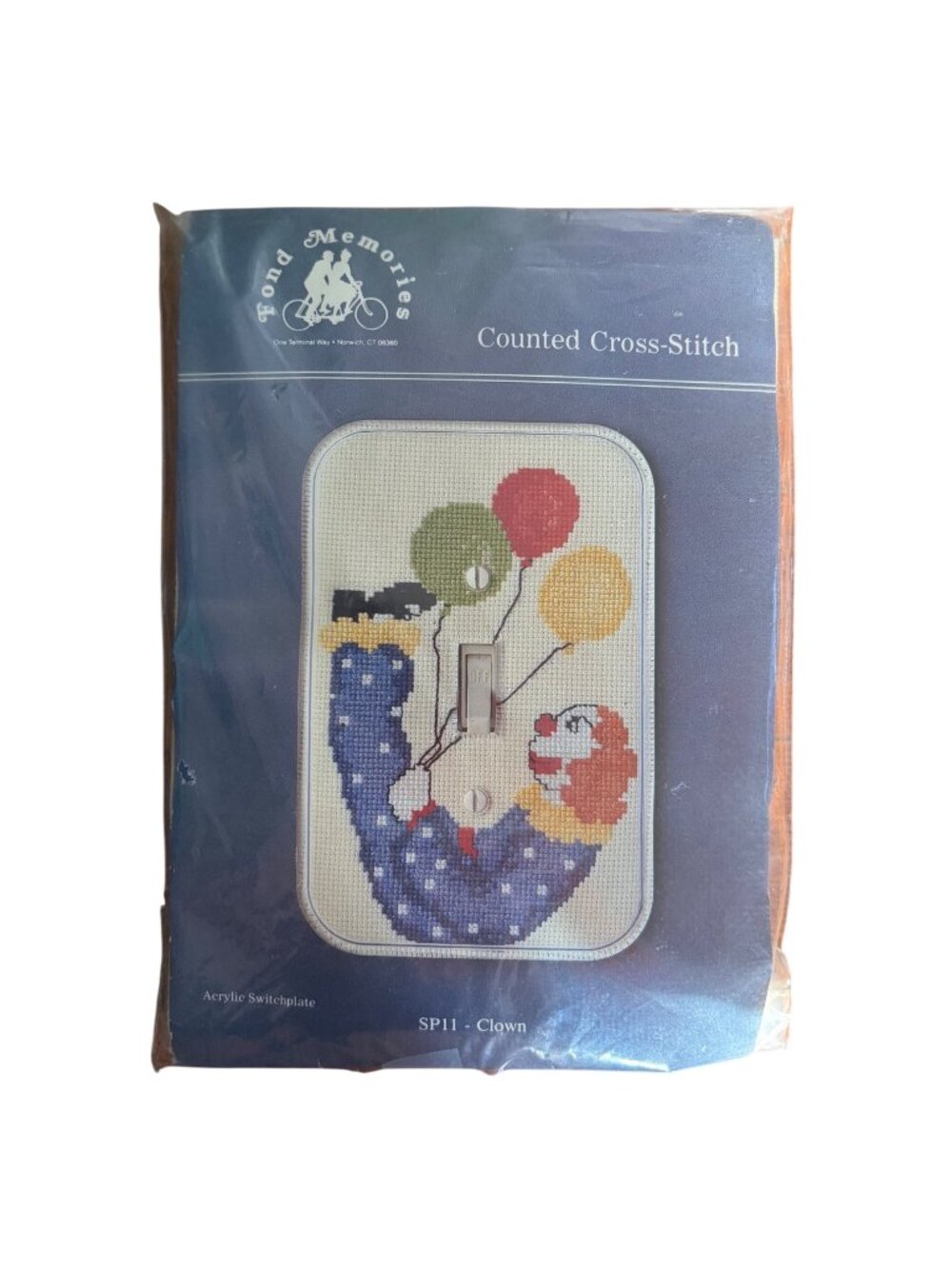 Fond Memories Cross Stitch Kit SP11 Acrylic Switchplate Clown Light Switch 18ct